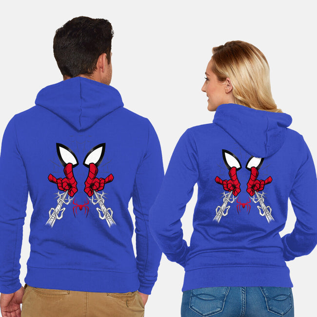 Web Shooter Hero-Unisex-Zip-Up-Sweatshirt-spoilerinc