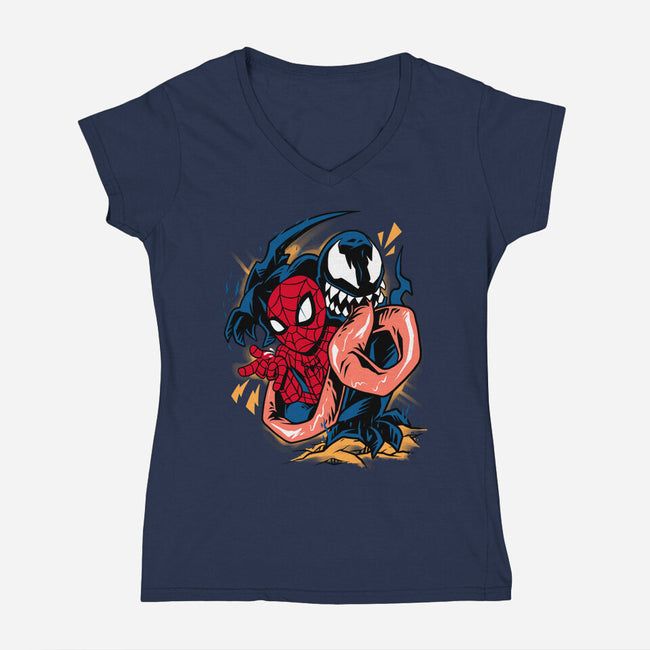 Partner In Crime-Womens-V-Neck-Tee-spoilerinc