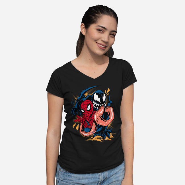 Partner In Crime-Womens-V-Neck-Tee-spoilerinc