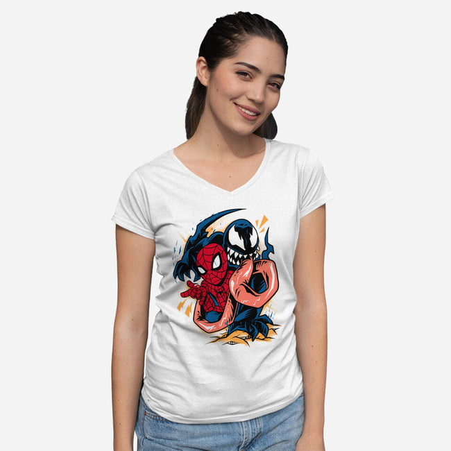 Partner In Crime-Womens-V-Neck-Tee-spoilerinc
