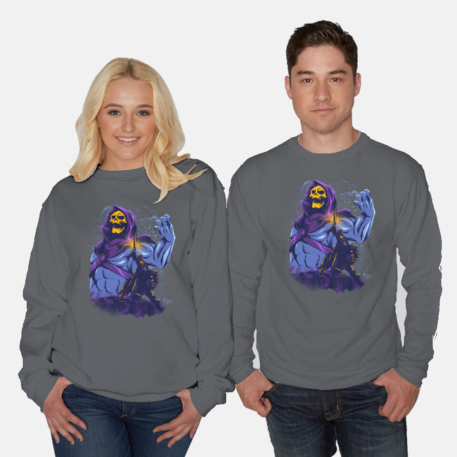 Evil Golden Skull-Unisex-Crew Neck-Sweatshirt-spoilerinc