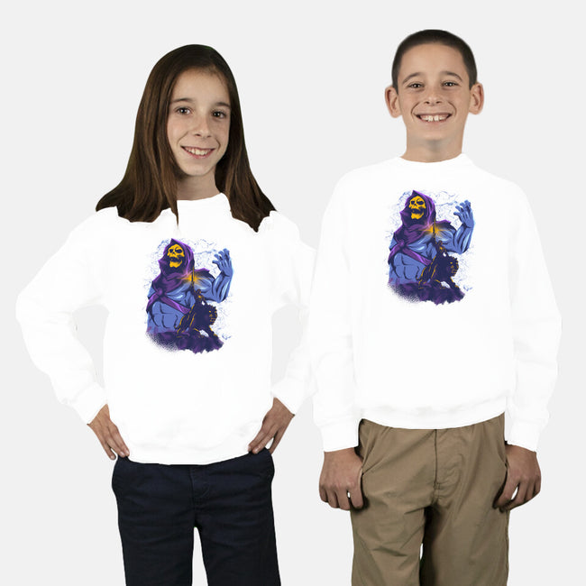 Evil Golden Skull-Youth-Crew Neck-Sweatshirt-spoilerinc