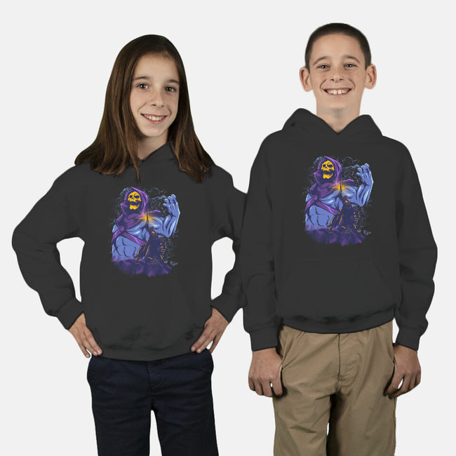 Evil Golden Skull-Youth-Pullover-Sweatshirt-spoilerinc