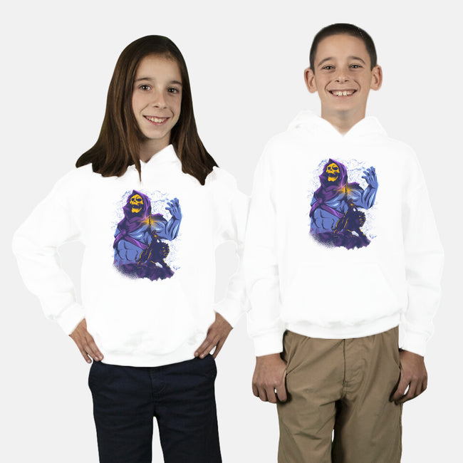 Evil Golden Skull-Youth-Pullover-Sweatshirt-spoilerinc