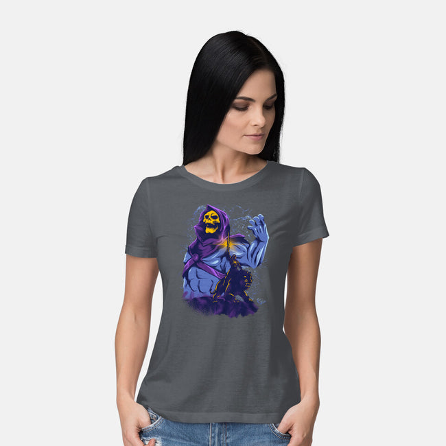 Evil Golden Skull-Womens-Basic-Tee-spoilerinc