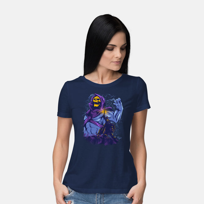 Evil Golden Skull-Womens-Basic-Tee-spoilerinc