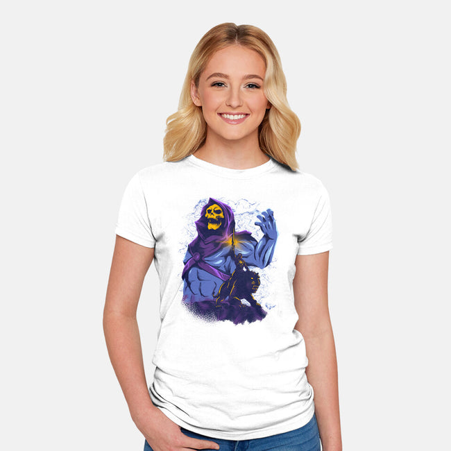 Evil Golden Skull-Womens-Fitted-Tee-spoilerinc