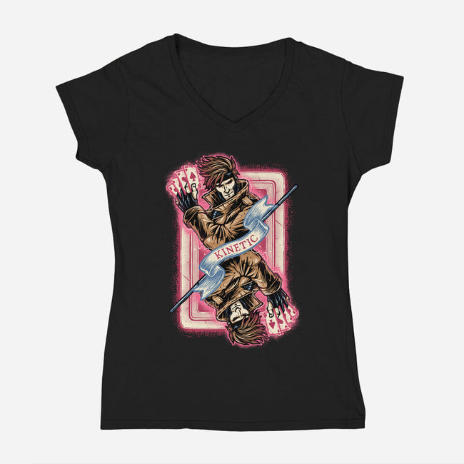 Stay Kinetic-Womens-V-Neck-Tee-glitchygorilla