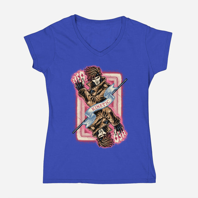 Stay Kinetic-Womens-V-Neck-Tee-glitchygorilla