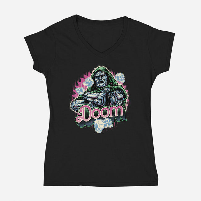 A Colorful Doom-Womens-V-Neck-Tee-glitchygorilla