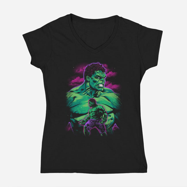 Green Gamma-Womens-V-Neck-Tee-zybbhorn