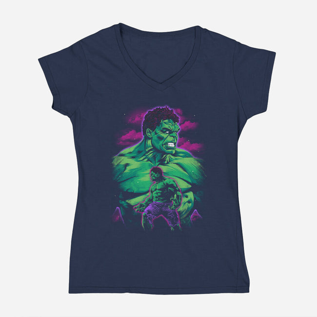 Green Gamma-Womens-V-Neck-Tee-zybbhorn