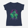 Green Gamma-Womens-V-Neck-Tee-zybbhorn