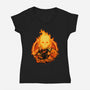 Ride Through The Fire-Womens-V-Neck-Tee-rmatix