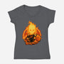 Ride Through The Fire-Womens-V-Neck-Tee-rmatix