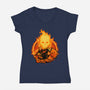 Ride Through The Fire-Womens-V-Neck-Tee-rmatix