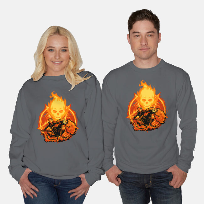 Ride Through The Fire-Unisex-Crew Neck-Sweatshirt-rmatix