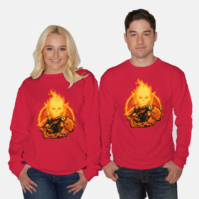 Ride Through The Fire-Unisex-Crew Neck-Sweatshirt-rmatix