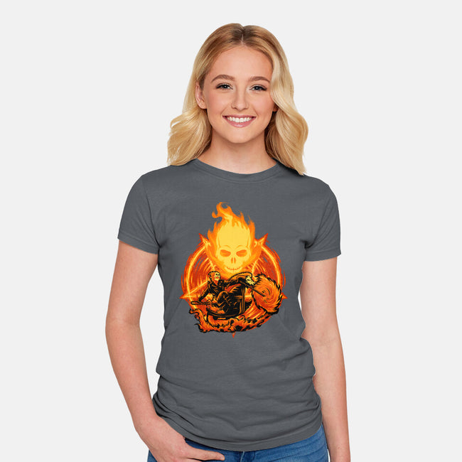 Ride Through The Fire-Womens-Fitted-Tee-rmatix