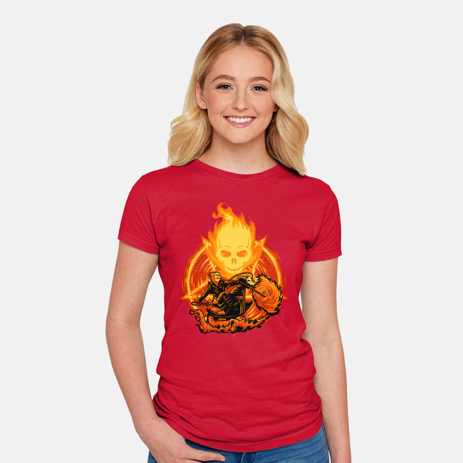 Ride Through The Fire-Womens-Fitted-Tee-rmatix