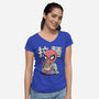 Spideramen-Womens-V-Neck-Tee-GODZILLARGE