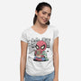 Spideramen-Womens-V-Neck-Tee-GODZILLARGE