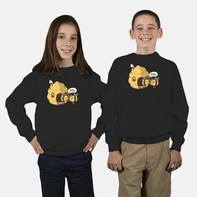 Honey I'm Home-Youth-Crew Neck-Sweatshirt-Freecheese