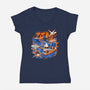 Night Beats-Womens-V-Neck-Tee-ilustrata