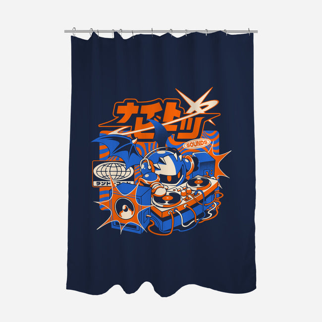 Night Beats-None-Polyester-Shower Curtain-ilustrata