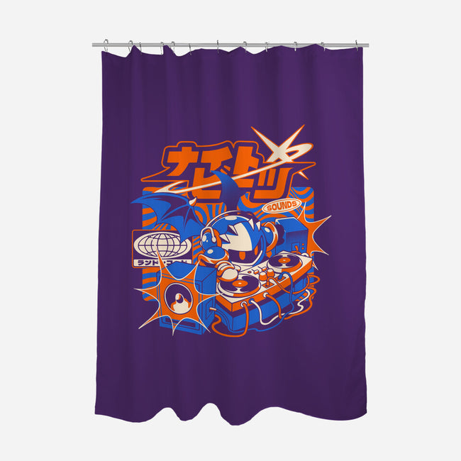 Night Beats-None-Polyester-Shower Curtain-ilustrata