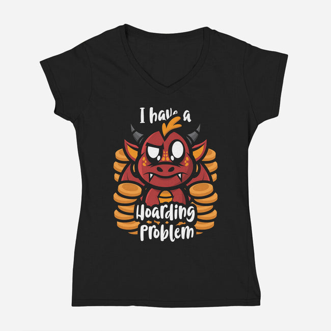 Hoarding Problem-Womens-V-Neck-Tee-jrberger