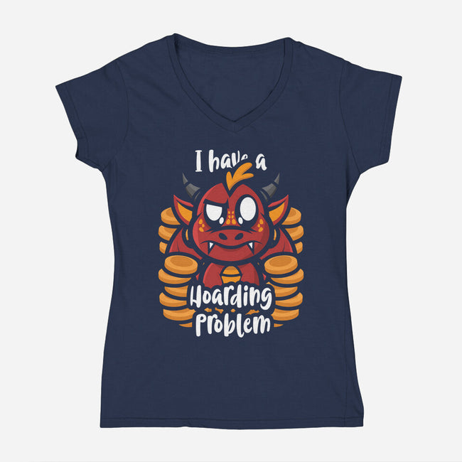 Hoarding Problem-Womens-V-Neck-Tee-jrberger