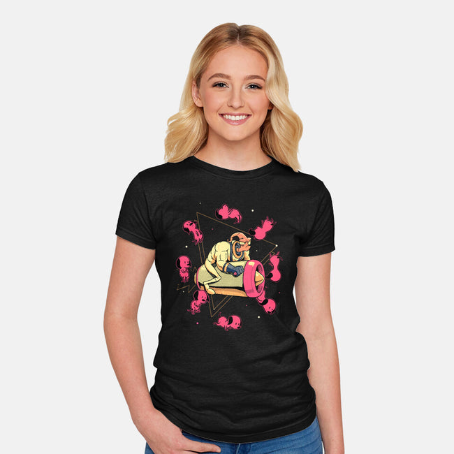 Space Puppies-Womens-Fitted-Tee-Bruno Mota