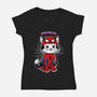 Brand New Cat-Womens-V-Neck-Tee-palmstreet