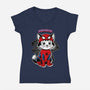 Brand New Cat-Womens-V-Neck-Tee-palmstreet