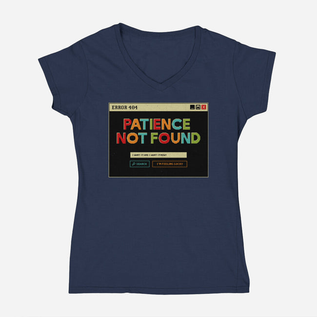 Patience Not Found-Womens-V-Neck-Tee-tobefonseca