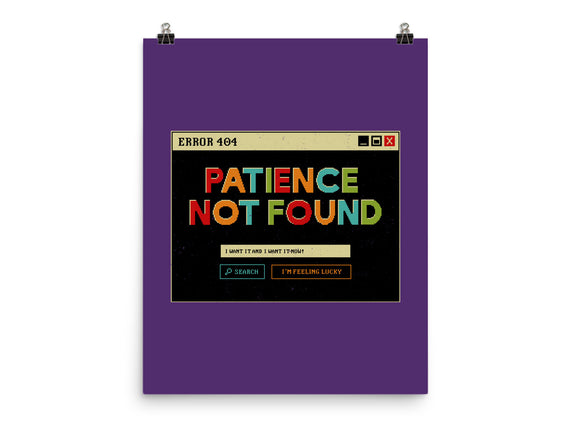 Patience Not Found