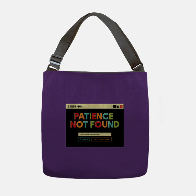 Patience Not Found-None-Adjustable Tote-Bag-tobefonseca