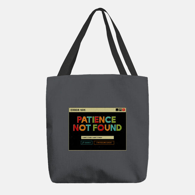 Patience Not Found-None-Basic Tote-Bag-tobefonseca
