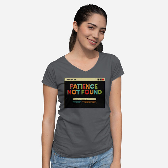 Patience Not Found-Womens-V-Neck-Tee-tobefonseca