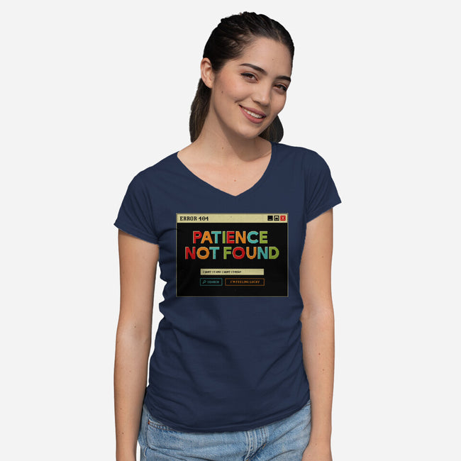 Patience Not Found-Womens-V-Neck-Tee-tobefonseca
