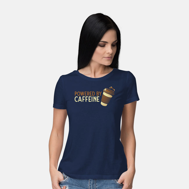 Powered By Caffeine-Womens-Basic-Tee-tobefonseca