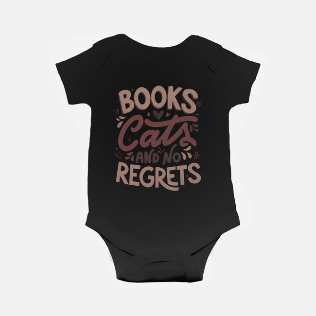 Books Cats And No Regrets-Baby-Basic-Onesie-tobefonseca