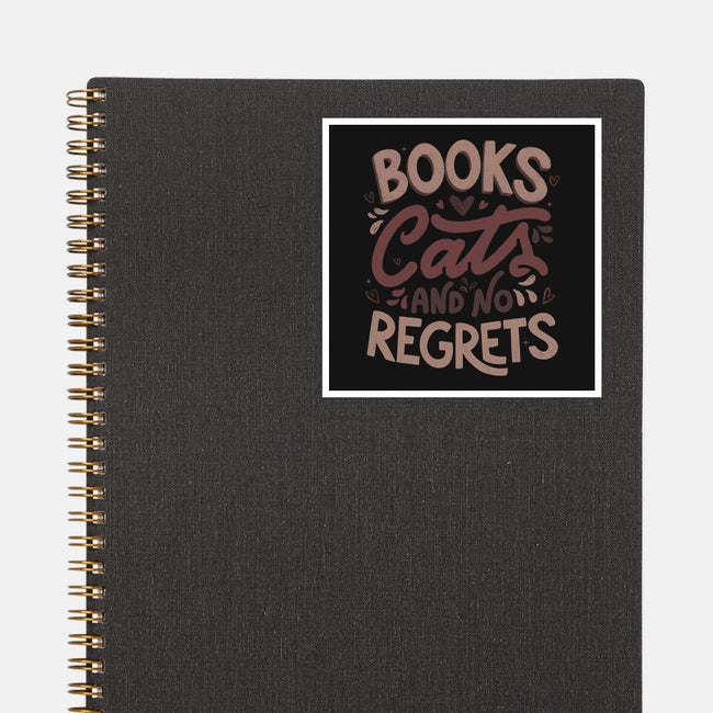 Books Cats And No Regrets-None-Glossy-Sticker-tobefonseca