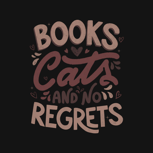 Books Cats And No Regrets-Unisex-Basic-Tee-tobefonseca