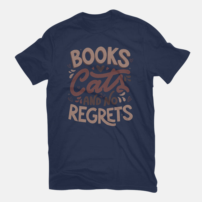 Books Cats And No Regrets-Mens-Basic-Tee-tobefonseca