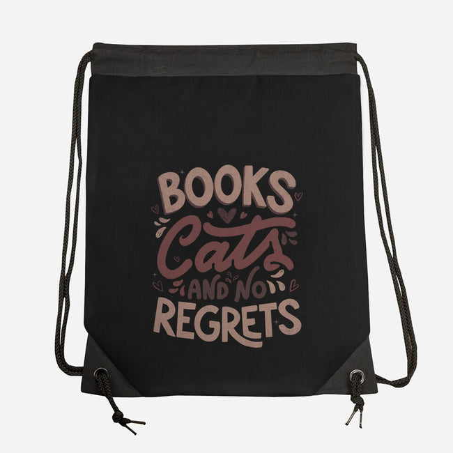 Books Cats And No Regrets-None-Drawstring-Bag-tobefonseca