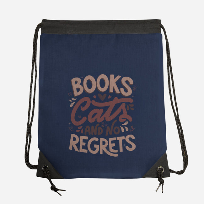 Books Cats And No Regrets-None-Drawstring-Bag-tobefonseca