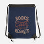 Books Cats And No Regrets-None-Drawstring-Bag-tobefonseca