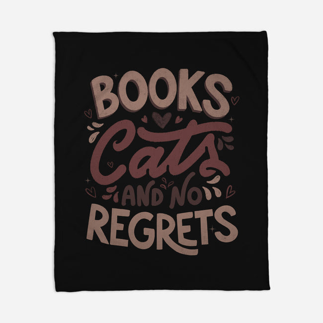Books Cats And No Regrets-None-Fleece-Blanket-tobefonseca
